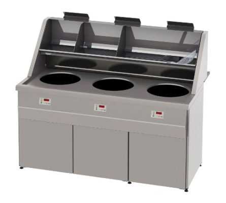 Friteuse gaz – Type Santana – Cuves rondes – 3 cuves rondes 18 kw